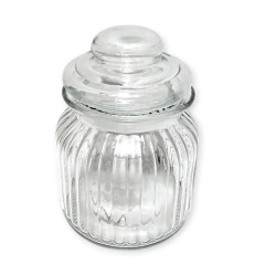 Frasco Vidrio Hermético 500 ml Labrado caramelero Cocina