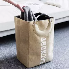 Cesto Canasto Organizador Alto Bolsa Tela Lavable Ropa - comprar online