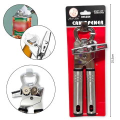 Utensilio Abre lata mariposa destapador 2 en 1 acero cromado bazar