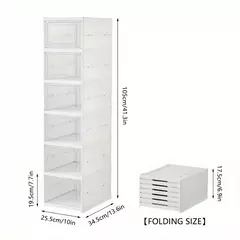 a Organizador De Zapatos zapatero mueble Plegable Para 6 Pares - Blanco - pachos