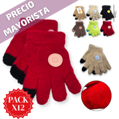 a Guante infantil pack x12 unidades con aplique colores abrigo invierno - comprar online