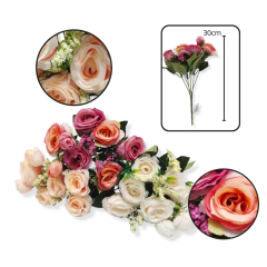 Ramo Rosas Decorativa Flor Artificial Regaleria - comprar online