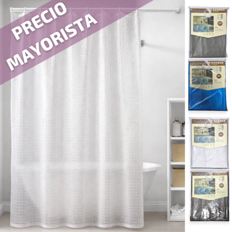 CORTINA DUCHA POLIETILENO LISA 180X180CM 4 COLORES
