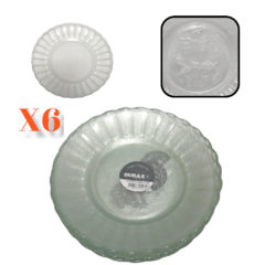Platos Chico Postre Vidrio orquidea X 6 Plato Bazar