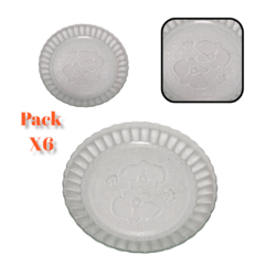 Platos Hondo Vidrio Cena Circular Plato X6 unidades