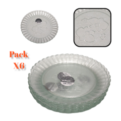 Platos playo Vidrio Cena Circular Plato X6 unidades