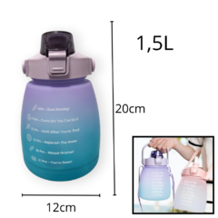 Botella Botellon Agua Plástico Motivacional 1500ml - pachos