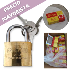 CANDADO BRONCE 32MM x6 unidades 2 LLAVES - comprar online