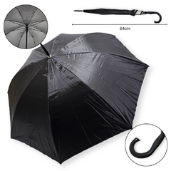 paraguas largo unisex Negro reforzado liso