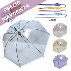 Paraguas Infantil Largo Transparente Unisex Reforzado