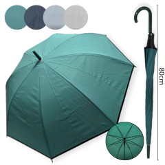 paraguas largo unisex reforzado liso colores oscuros - comprar online