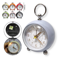 Reloj Despertador Metal Circular Analógico Deco Hogar