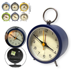 Reloj Despertador Metal Circular Analógico Deco Hogar