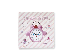 RELOJ DESPERTADOR PLASTICO 2 COLORES CON LUZ A PILA 10CM