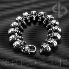 Pulseira Masculina Caveiras Aço Inox Premium - Pulseiras e Acessórios Masculino | Sr Lordre