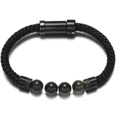 Pulseira Masculina Grand Lux Aço Inoxidável e Pedra Natural - Pulseiras e Acessórios Masculino | Sr Lordre