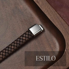 Imagem do Pulseira Masculina Espada Couro Genuíno