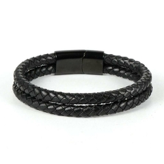 Pulseira Masculina Design de Couro Fecho Magnético - comprar online