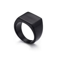 Anel Masculino Quadrado Clássico Aço Inox Premium na internet