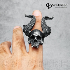 Anel de Caveira Masculino Demon Aço Inoxidável - comprar online