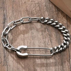 Pulseira Masculina Clipe Corrente Aço Inoxidável na internet