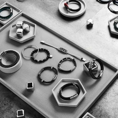 Pulseira Masculina Couro Trançado e Aço Inoxidável Fecho Magnético - Pulseiras e Acessórios Masculino | Sr Lordre
