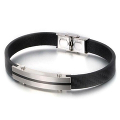 Imagem do Pulseira Masculina Casual de Couro Linha Premium