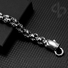 Pulseira Masculina Caveiras Aço Inox - loja online