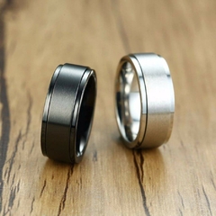 Anel Masculino Giratório Aço Inox 8mm na internet