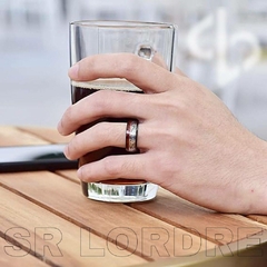 Aliança em Tungstênio Corda de Guitarra Vermelha Premium - Pulseiras e Acessórios Masculino | Sr Lordre
