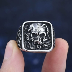 Anel Masculino Caveira Polvo Vintage Aço Inox - loja online