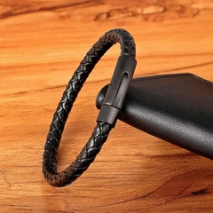 Pulseira Masculina Italiana de Couro e Fecho de Aço Inox - Pulseiras e Acessórios Masculino | Sr Lordre