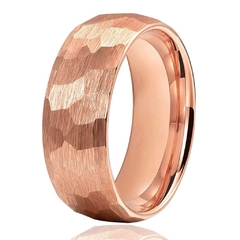 Anel Masculino Martelado Rose de Tungstênio