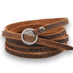 Pulseira Masculina de Couro Retro Premium