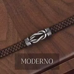 Pulseira Masculina Nó de Marinheiro Couro Genuíno na internet