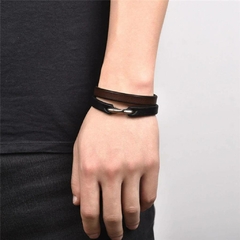 Pulseira Masculina Capitão Vintage de Couro - comprar online