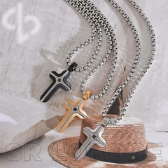 Colar Masculino Cruz de Aço Inoxidável e Zircônia - Pulseiras e Acessórios Masculino | Sr Lordre