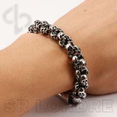 Pulseira Masculina Caveiras Aço Inox - loja online