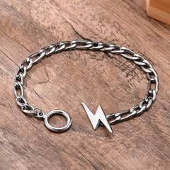 Imagem do Pulseira Masculina Raio Aço Inox Premium