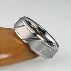 Anel Masculino Clássico Corte Tungstênio 8mm na internet