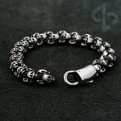 Pulseira Masculina Caveiras Aço Inox - Pulseiras e Acessórios Masculino | Sr Lordre