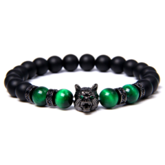 Pulseira Masculina de Pedra Olho de Tigre