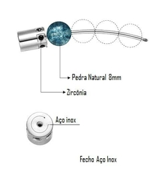 PULSEIRA SOCIAL DE PEDRA MALHA DE AÇO INOX LUXO - loja online