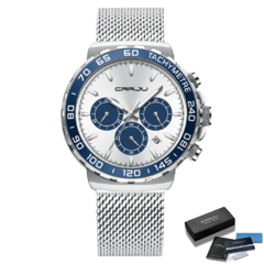 Relógio Masculino Grille Prata Quartzo Premium - comprar online