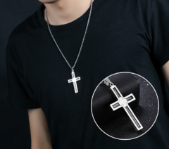 COLAR MASCULINO CRUCIFIXO AÇO INOX PREMIUM - Pulseiras e Acessórios Masculino | Sr Lordre