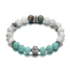 Pulseira de Pedra Natural Branco Azul Turquesa