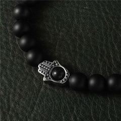 Pulseira Masculina Mão de Fátima de Pedra Natural - loja online