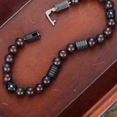 Pulseira Masculina Stone Retrô Luxo de Pedra Natural e Aço inoxidável - Pulseiras e Acessórios Masculino | Sr Lordre
