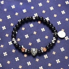 Pulseira Masculina Leão de Pedra Natural e Aço Inox na internet