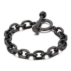 BRACELETE VINTAGE AÇO INOX FECHO CUBANO